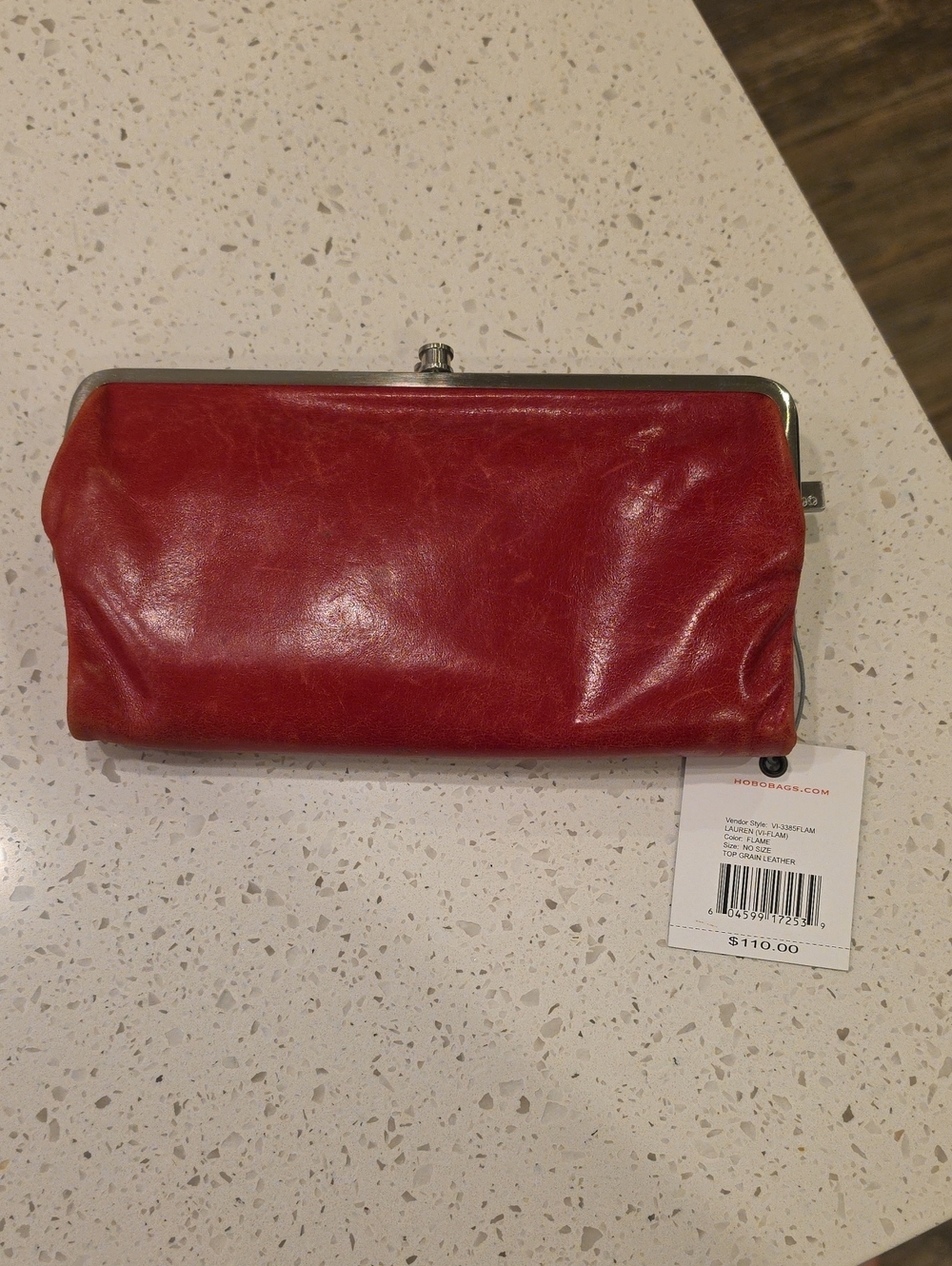 Hobo Lauren Flame Red Wallet
